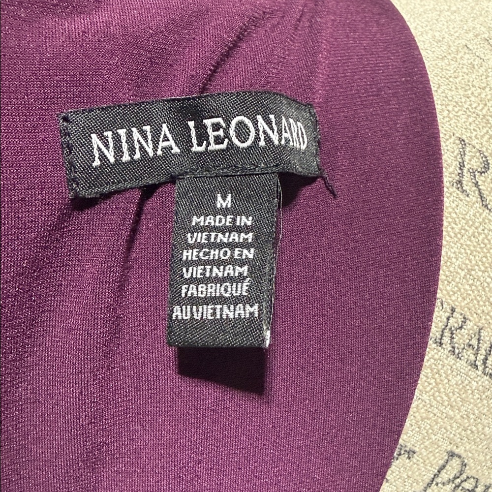 Nina Leonard Asymmetrical Dress in Deep Purple - Picture 13 of 14